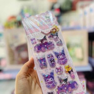 3D Water Filled Sanrio Kuromi Stickers Sheet (SSK003) - Image 3