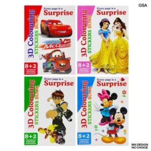 Set of 4 3D Colouring Books with Stickers (SACP04) - Image 3