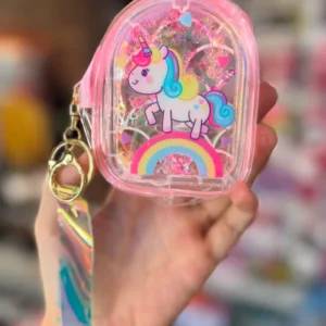 Water Filled Glitter Unicorn Coin Pouch - Image 3